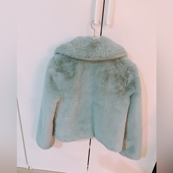 Faux fur jacket in mint blue, size S, good condition - Picture 2 of 5